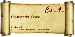 Csutorás Anna névjegykártya
